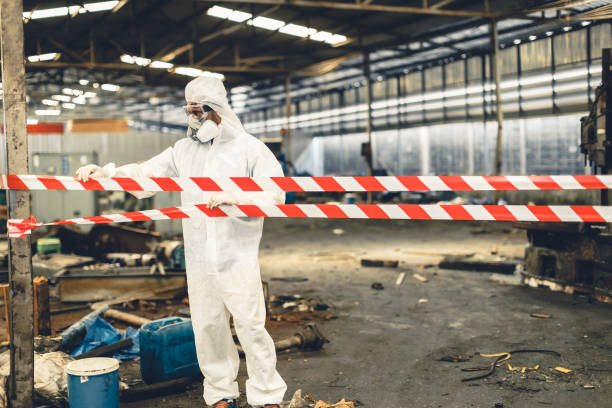 Professional Sewage Cleanup technician working in Kings Park, NY